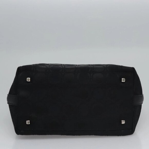 Salvatore Ferragamo Gancini Shoulder Bag Canvas Black Silver Auth bs23336 - Picture 6 of 16